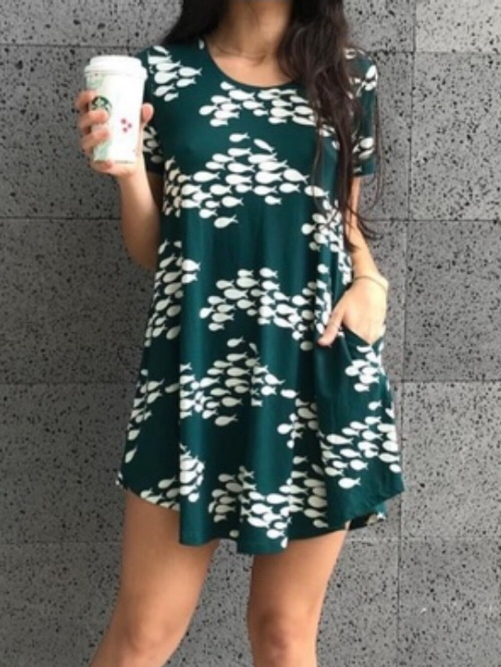 Fighting Eel Dress Feyen Green Fish S Ava Sky Teal Blue Forest Mini